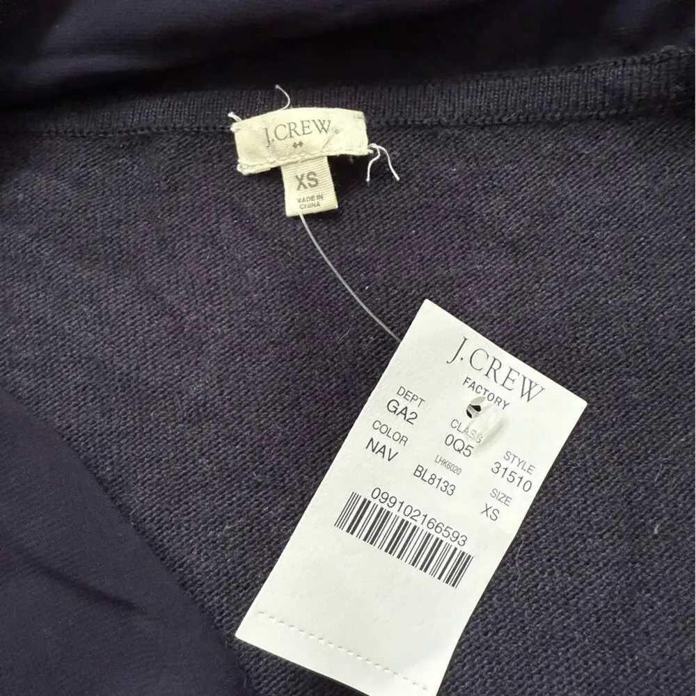J. Crew Navy V-Neck Sweater Blouse
